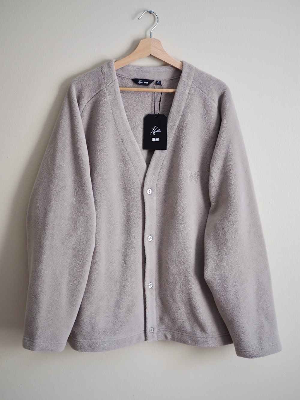 Needles cardigan oversized fleece streetwear Uniqlo sweater size X large